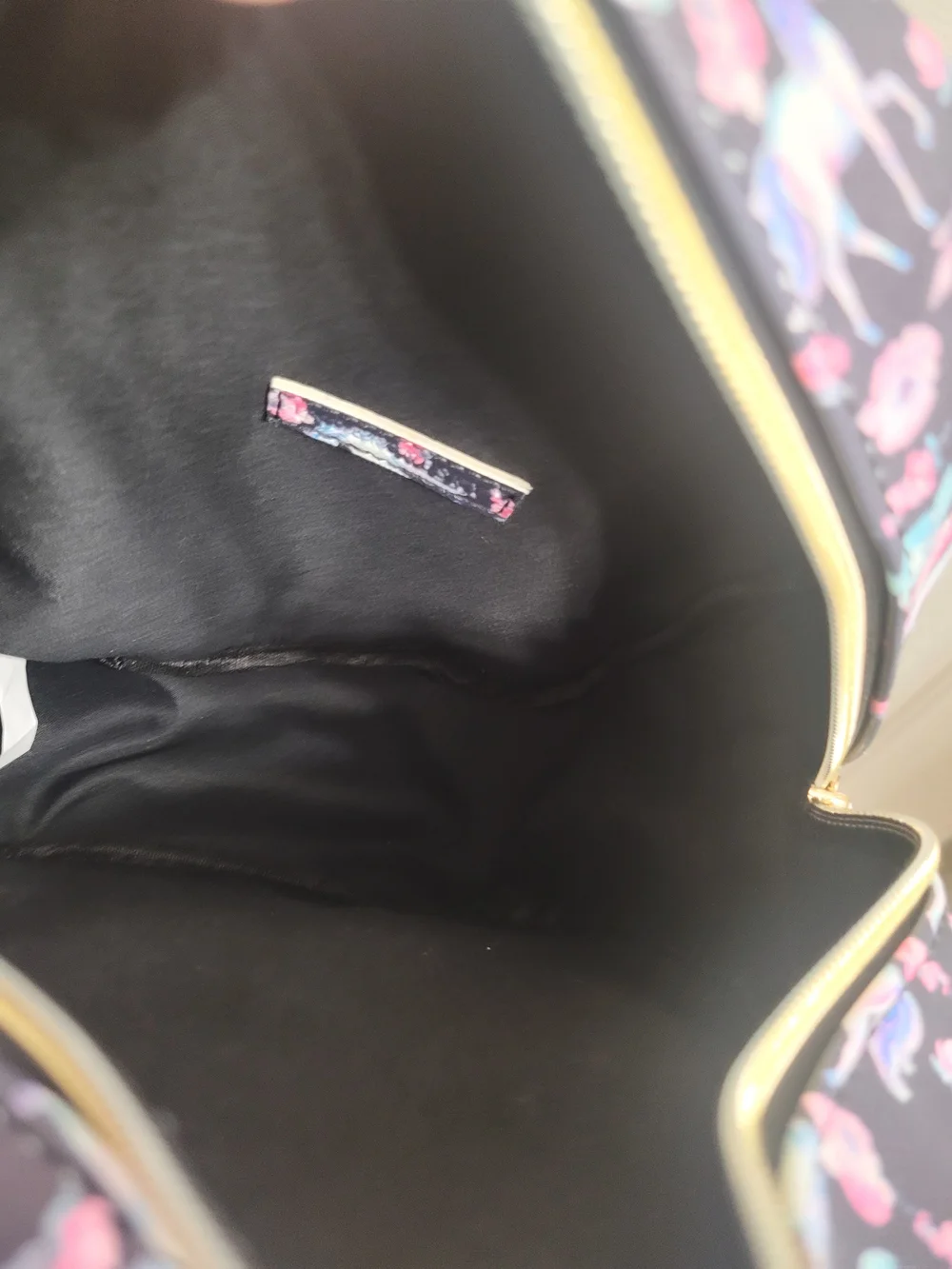 Kids Unicorn Print Mini Backpack - Black with Pastel Unicorns
